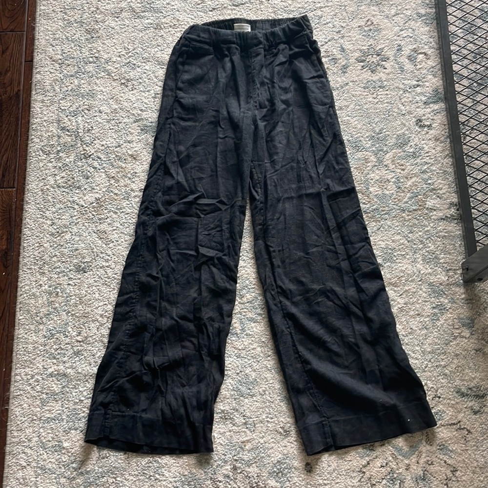 Abercrombie Black Wide Leg Linen Pants